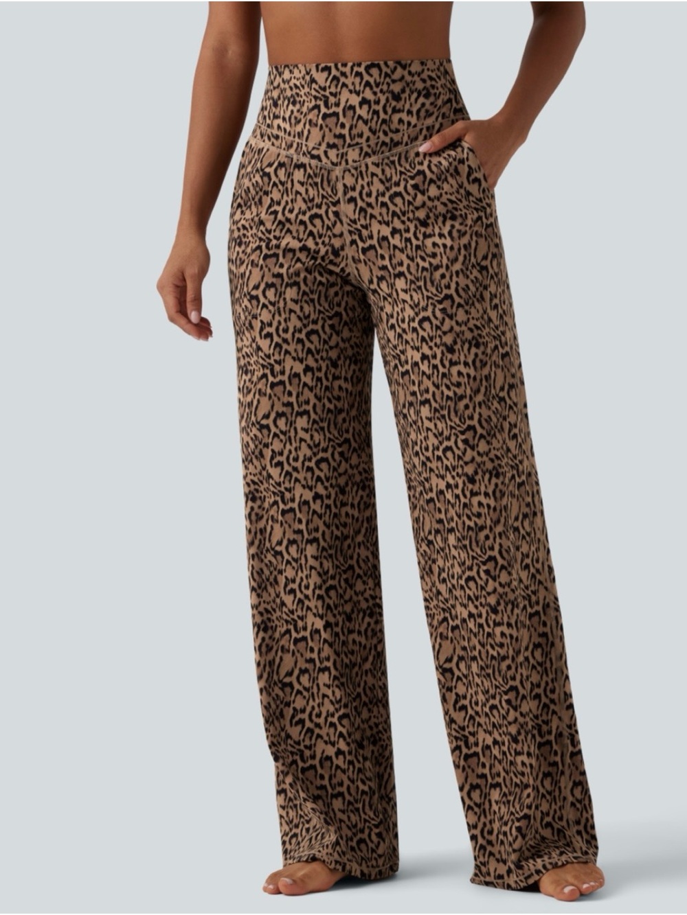 Halara UltraSculpt™ Leopard Print High Waisted Tummy Control Straight-S petite